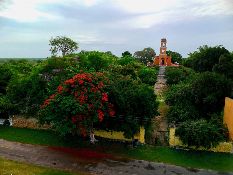 Catholic Church over Mayan Temple