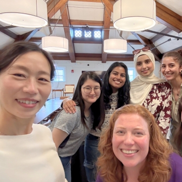 Group photo of women attending the coffee hour