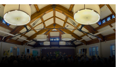 Photo of the opening plenary of our 2025 spring Buffett Symposium on Negotiation Peace