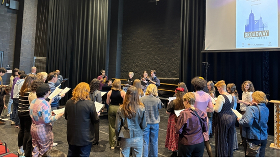 Kelli Morgan McHugh leads a vocal training session.
