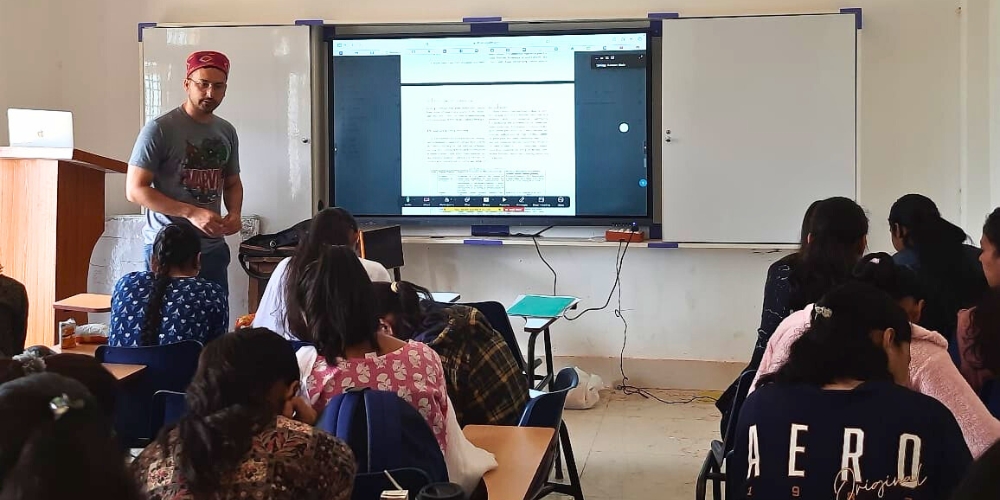 Classroom moments during the workshop for undergraduate students, which focused on locally grounded qualitative research methods. (Uttarakhand, India)