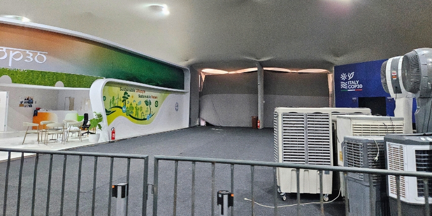 Closed off pavilion section on Saturday morning