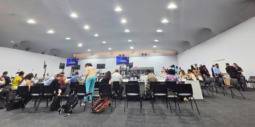 Typical negotiations setting (photo taken before the start of the meeting)