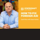 Portrait of Dean Karlan and he Statecraft logo.