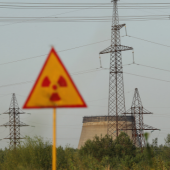 Chernobyl nuclear radiation hazard sign