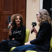 Leila Slimani speaking with Alison Cuddy