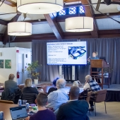 Chelsie Yount talking at podium