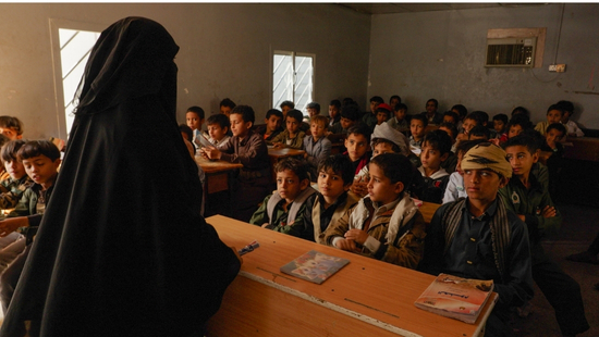 Brent Huffman records documentary footage in Yemen.