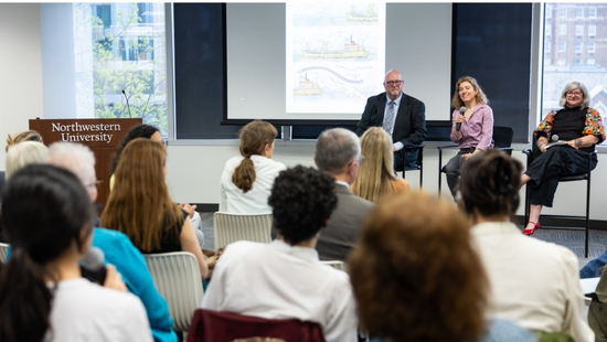 Ozge Samanci speaking at a Buffett Book Talk