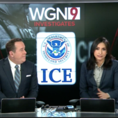 Screenshot of live newscast bout deportations.