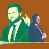 JD Vance and Elon Musk in a collage image together.