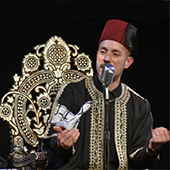Poet Omar Offendum performing New-Hakawati Nightsat Josephine Louis Theater