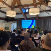 Nobel Peace Laureate Nadia Murad Murad speaking at the symposium in a talk moderated by Northwestern Political Science Professor Wendy Pearlman, during which Murad stressed the importance of accountability and respect during her account of a traumatic experience in the Yazidi genocide.